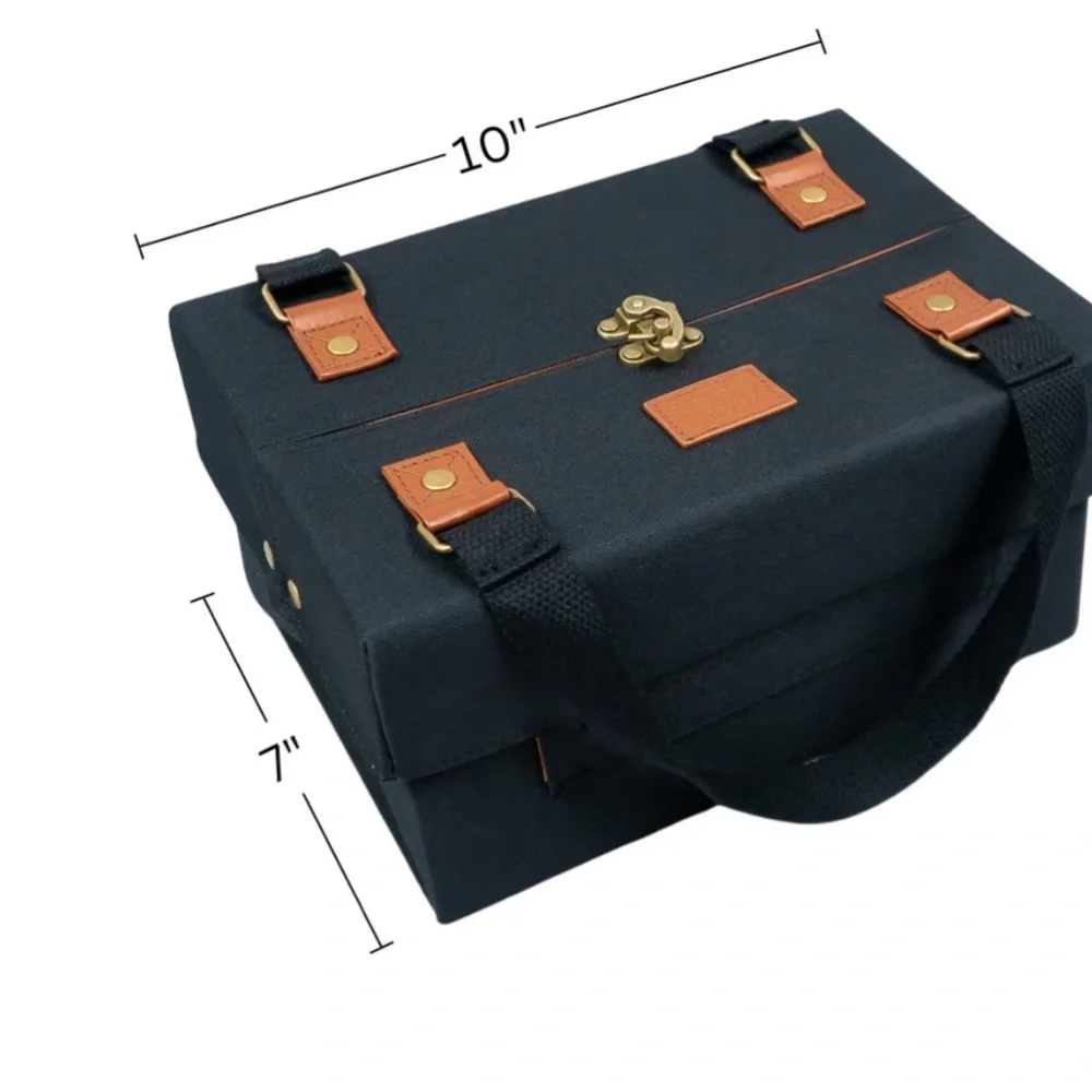 Leather Splay Tray Organizer in Brown and Green